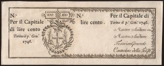 Torino, 100 lire, 1746