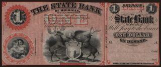 Detroit/ The State Bank of Michigan, 1 dollar, 18xx