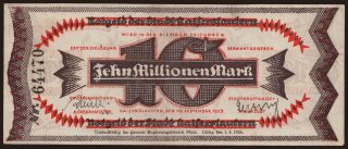 Kaiserslautern/ Stadt, 10.000.000 Mark, 1923