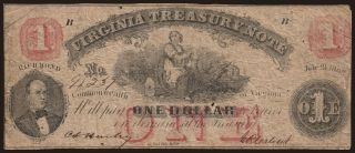 Virginia, 1 dollar, 1862