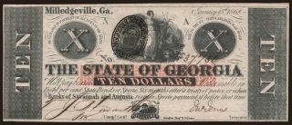 The State of Georgia, 10 dollars, 1862