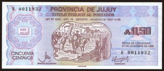 Provincia de Jujuy, 50 centavos, 1988