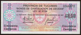 Provincia de Tucuman, 50 centavos, 1987