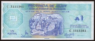 Provincia de Jujuy, 1 austral, 1988