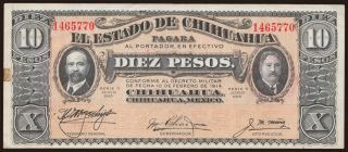 El Estado de Chihuahua, 10 pesos, 1915