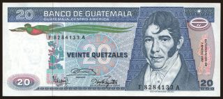 20 quetzales, 1987