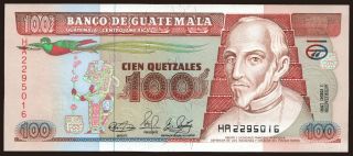 100 quetzales, 1990