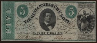 Virginia, 5 dollars, 1862