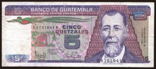 5 quetzales, 1986
