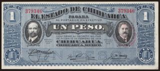 El Estado de Chihuahua, 1 peso, 1915