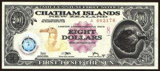 Chatham Islands, 8 dollars, 2001