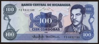 100 cordobas, 1985