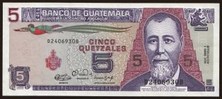 5 quetzales, 1990