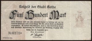Gotha/ Stadt, 500 Mark, 1922