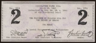 Palawan/ Brooke s Point, 2 pesos 1943