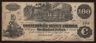 CSA, 100 dollars, 1862