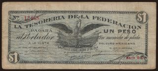 Saltillo/ La Tesoreria De La Federacion, 1 peso, 1914