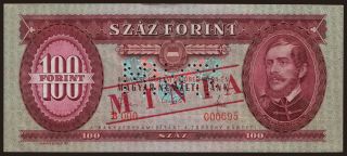100 forint, 1968, MINTA