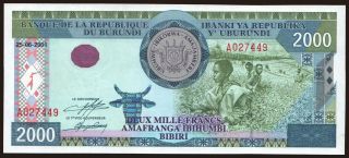2000 francs, 2001