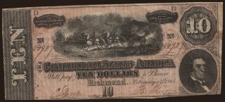 10 dollars, 1864