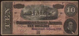 CSA, 10 dollars, 1864