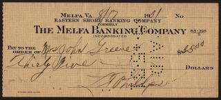 Melfa Banking Company, 35 dollars, 1931