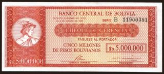 5.000.000 pesos / 5 bolivianos, 1987