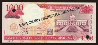 1000 pesos, 2000, SPECIMEN