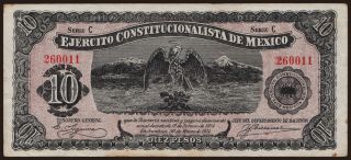 Chihuahua/ Ejercito Constitucionalista, 10 pesos, 1914
