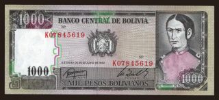 1000 bolivianos, 1982