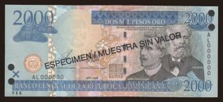 2000 pesos, 2003, SPECIMEN