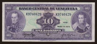 10 bolivares, 1973