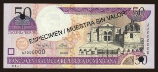50 pesos, 2000, SPECIMEN