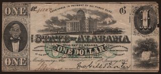 State of Alabama, 1 dollar, 1863
