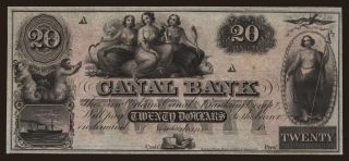 Canal Bank, 20 dollars, 1850