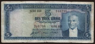 5 lira, 1952