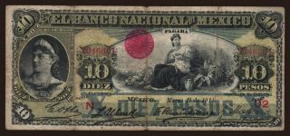 El Banco Nacional de Mexico, 10 pesos, 1911