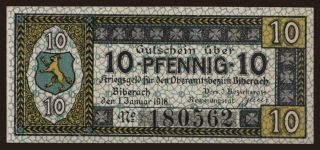Biberach, 10 Pfennig, 1918
