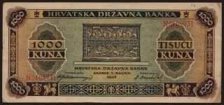 1000 kuna, 1943