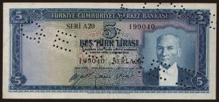 5 lira, 1952, GECMEZ