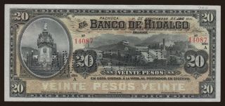 El Banco De Hidalgo, 20 pesos, 1910
