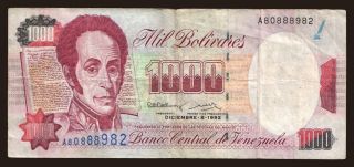 1000 bolivares, 1992