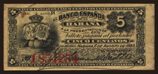 5 centavos, 1883