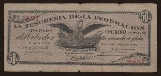 Saltillo/ La Tesoreria De La Federacion, 50 centavos, 1914