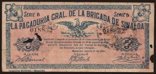 Brigada de Sinaloa, 5 pesos, 1914