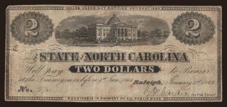 North Carolina, 2 dollars, 1863