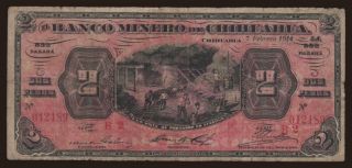 El Banco Minero de Chihuahua, 2 pesos, 1914