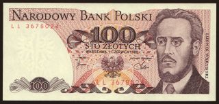 100 zlotych, 1982