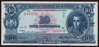 10 bolivianos, 1945