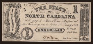 North Carolina, 1 dollar, 1862